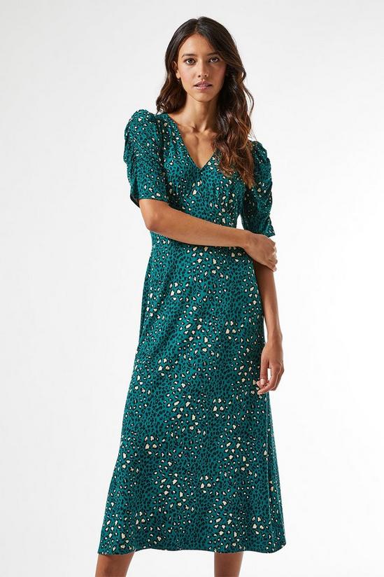 Dorothy Perkins Green Leopard Print Midi Dress 2