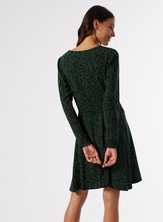 Dorothy Perkins Green Spot Mini Dress With Cotton 3