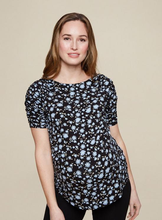 Dorothy Perkins Maternity Floral Ruched Sleeve Top 1