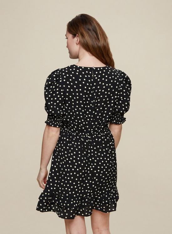 Dorothy Perkins Black Spot Print Frill Hem Mini Dress 4