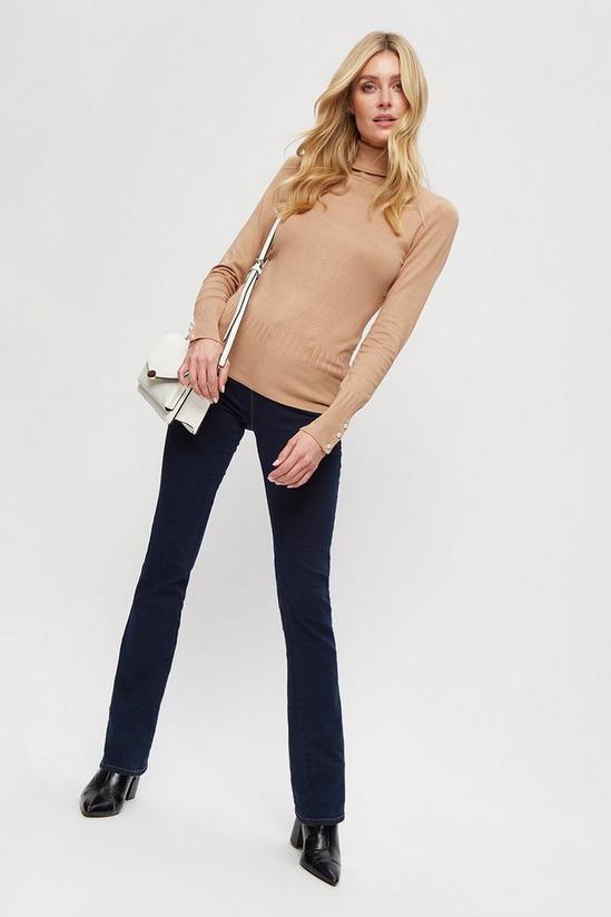 Dorothy Perkins Tall Camel Button Roll Neck 2