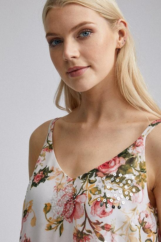 Dorothy Perkins Pink Floral Print Sequin Camisole Top 3