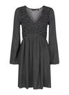 Dorothy Perkins Black Disty Shirred Fit and Flare Dress thumbnail 2