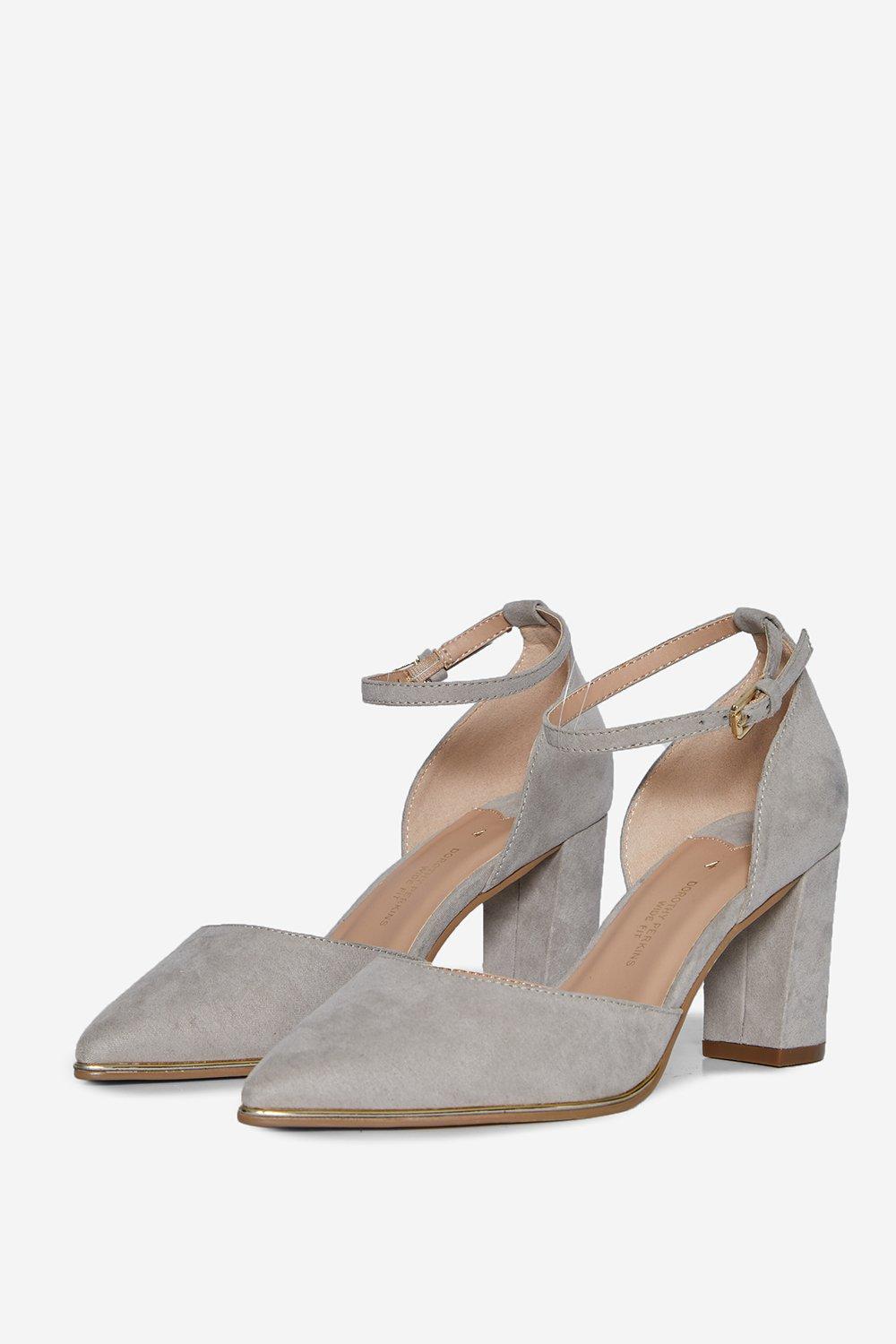 Raid katy grey block heeled shoes hotsell