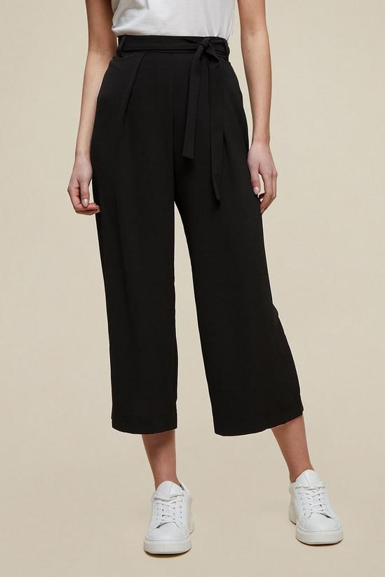 Dorothy Perkins Black Tie Front Cropped Trousers 3