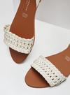 Dorothy Perkins Wide Fit White Leather Jingly Sandals thumbnail 3
