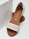 Dorothy Perkins Wide Fit White Leather Jingly Sandals thumbnail 4