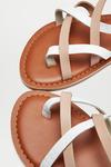 Dorothy Perkins Wide Fit Leather White Jamie Sandal thumbnail 3
