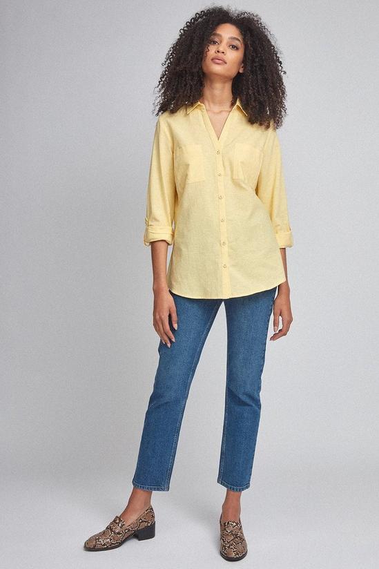 Dorothy Perkins Yellow Linen Look Shirt 1