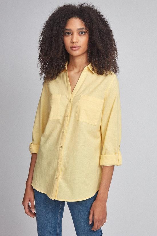 Dorothy Perkins Yellow Linen Look Shirt 2