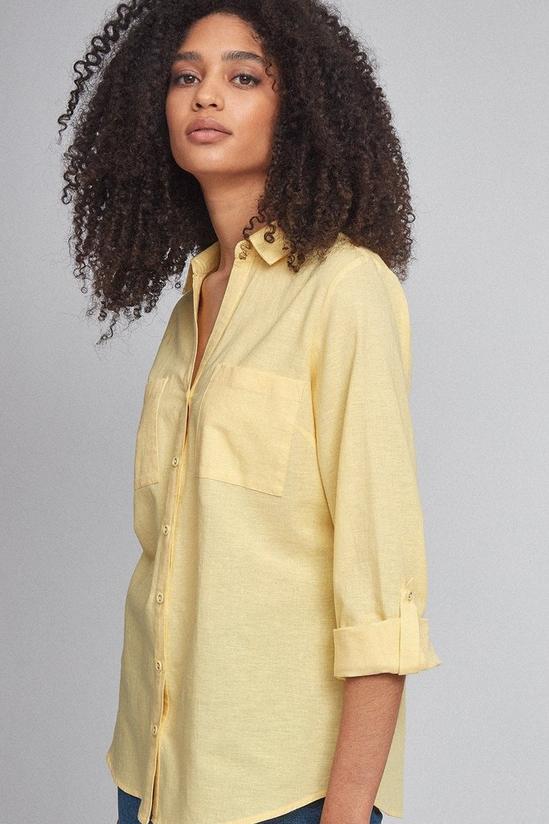 Dorothy Perkins Yellow Linen Look Shirt 3
