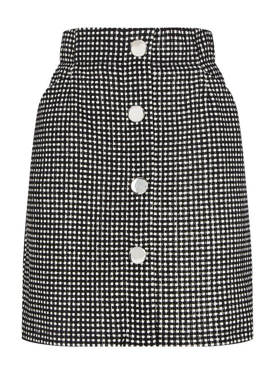 Dorothy Perkins Black Gingham Button Front Mini Skirt 4