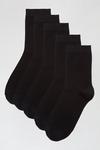 Dorothy Perkins 5 Pack Black Plain Ankle Socks thumbnail 1