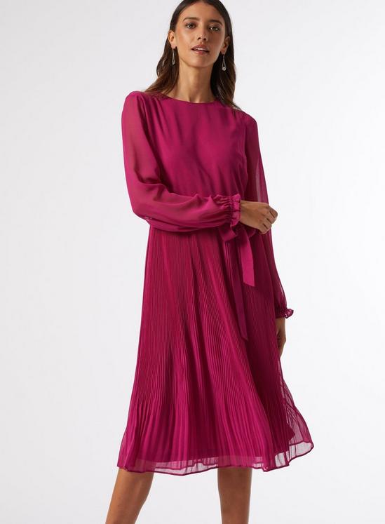 Dorothy Perkins Billie Pink Pleated Midi Dress 1