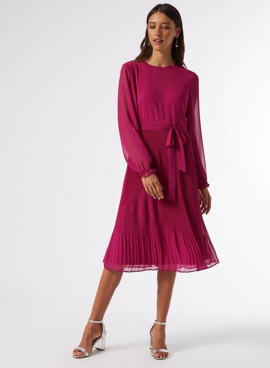 Dorothy Perkins Billie Pink Pleated Midi Dress 2