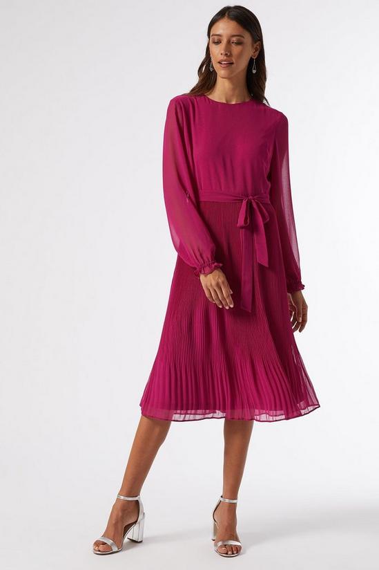 Dorothy Perkins Billie Pink Pleated Midi Dress 4
