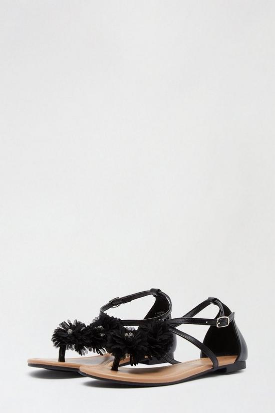 Dorothy Perkins Black Fleurs Corsage Sandal 2