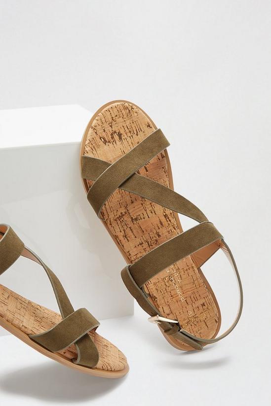 Dorothy Perkins Wide Fit Khaki Fino Asymmetric Strap Sandal 3