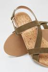 Dorothy Perkins Wide Fit Khaki Fino Asymmetric Strap Sandal thumbnail 4