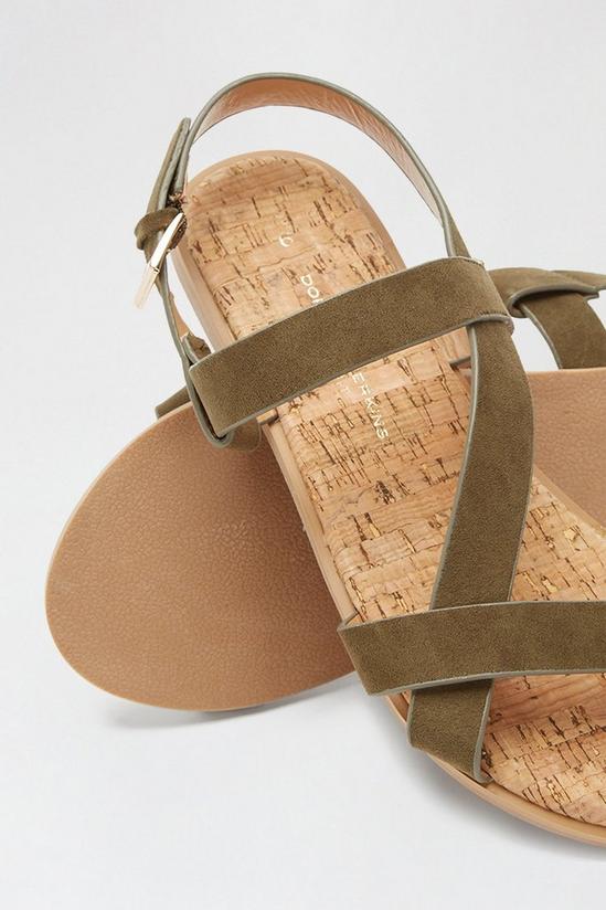 Dorothy Perkins Wide Fit Khaki Fino Asymmetric Strap Sandal 4
