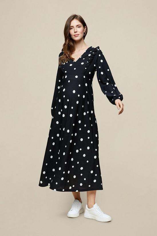 Dorothy Perkins Maternity Black Spot Print Maxi Dress 1