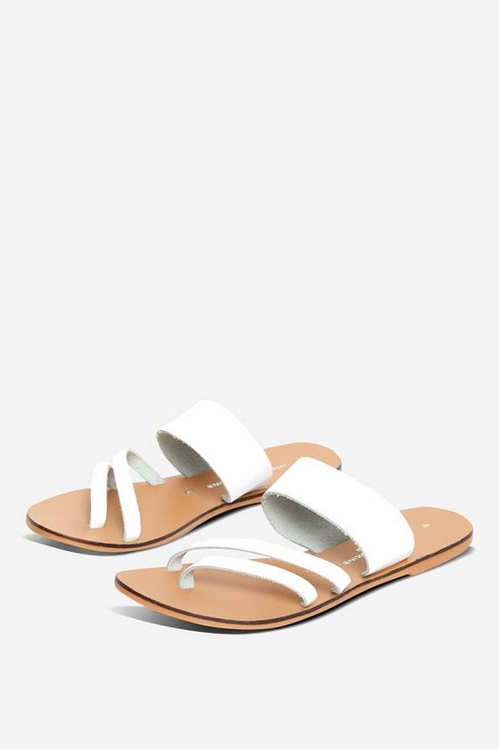 Dorothy Perkins Leather White Joss Aysmmertical Sandals 1