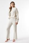 Dorothy Perkins Oatmeal Rib Wide Knitted Trousers thumbnail 1