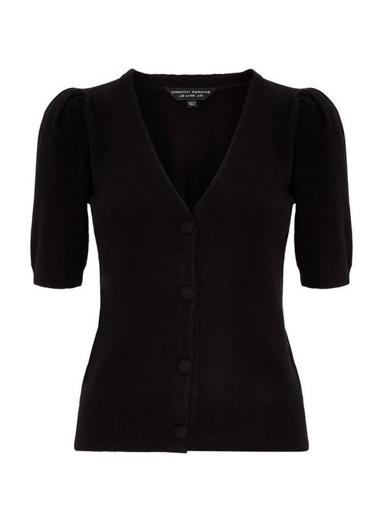 Dorothy Perkins Black Self Covered Button Cardigan 2