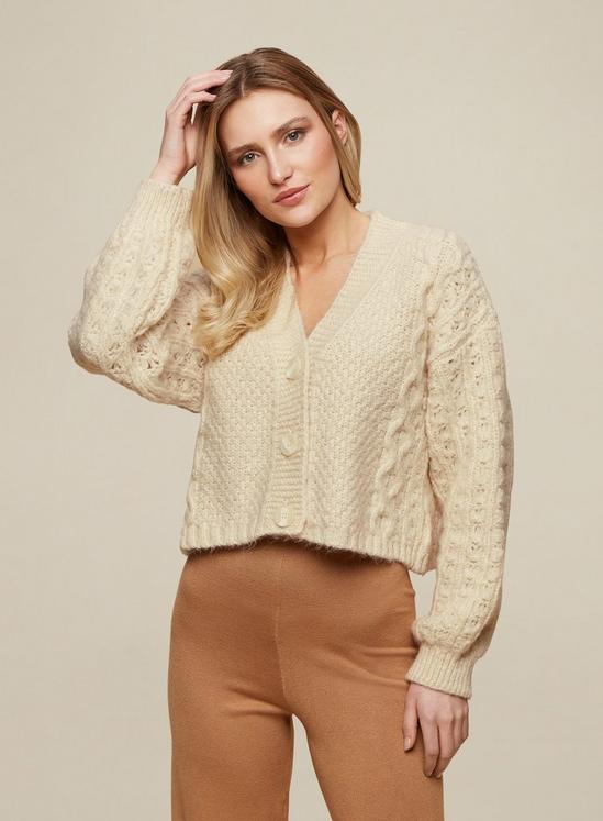 Dorothy Perkins Cream Soft Cable Detail Cardigan 1