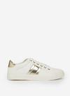 Dorothy Perkins Gold Snake Design Ivory Trainers thumbnail 1