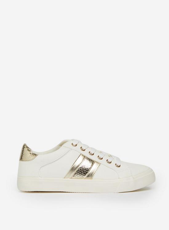 Dorothy Perkins Gold Snake Design Ivory Trainers 1