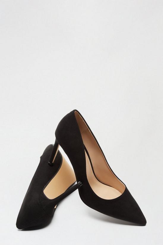 Dorothy Perkins Wide Fit Black Dash Pointed Court Shoe 4