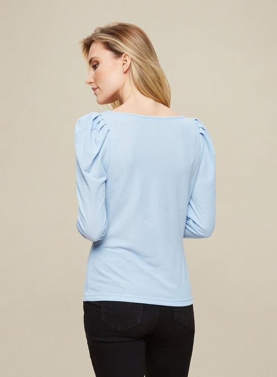 Dorothy Perkins Blue Lace Trim Ribbed Top 4