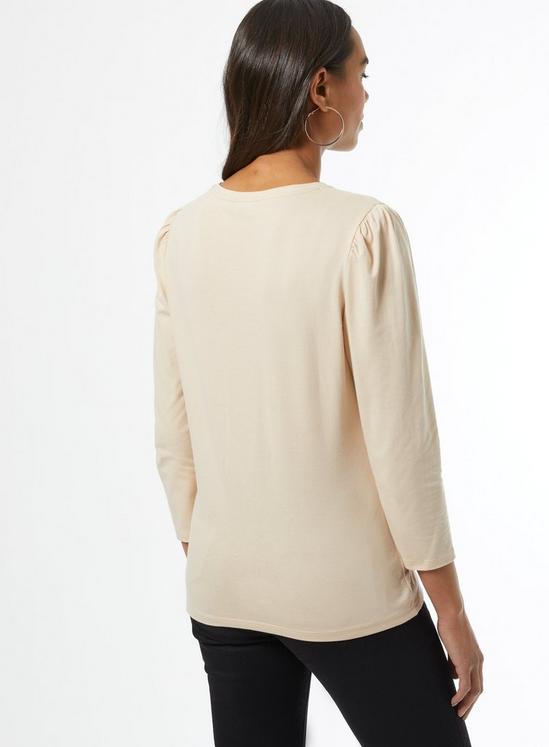 Dorothy Perkins Camel Cotton Puff Sleeve Top 2