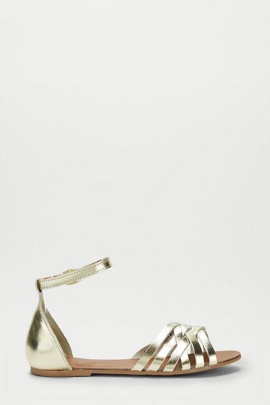 Dorothy Perkins Gold Leather Jinxer Flat Sandals 1