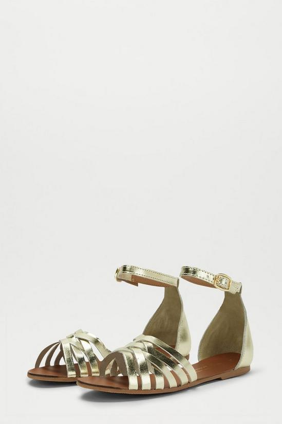 Dorothy Perkins Gold Leather Jinxer Flat Sandals 2