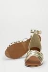 Dorothy Perkins Gold Leather Jinxer Flat Sandals thumbnail 3