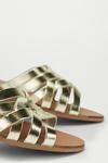 Dorothy Perkins Gold Leather Jinxer Flat Sandals thumbnail 4