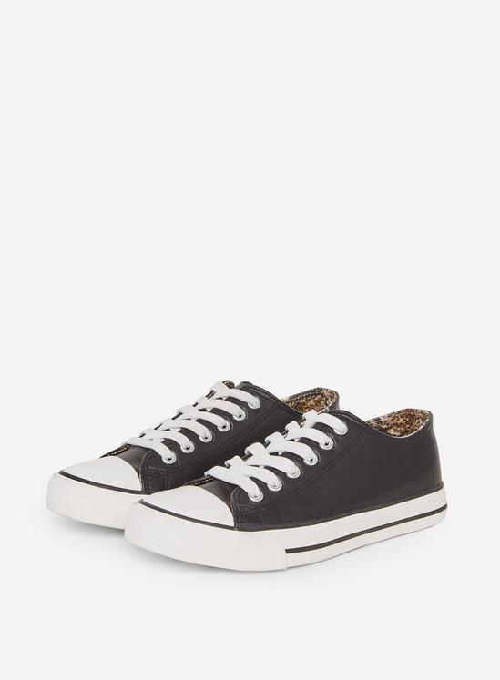 Dorothy Perkins Black PU Icons Trainers 1