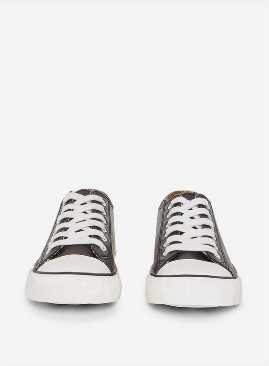 Dorothy Perkins Black PU Icons Trainers 3