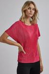 Dorothy Perkins Pink Boxy Plisse T-Shirt thumbnail 3