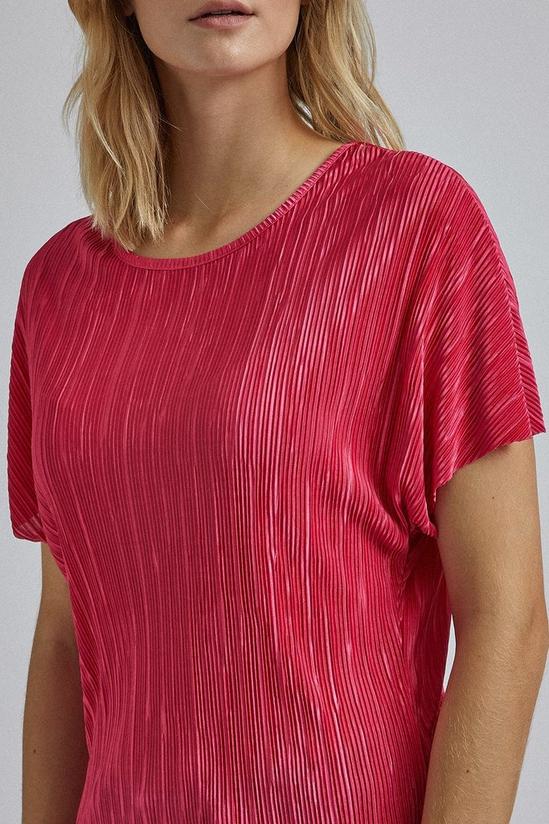 Dorothy Perkins Pink Boxy Plisse T-Shirt 4