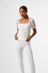 Dorothy Perkins White Lace Ruched Top thumbnail 2