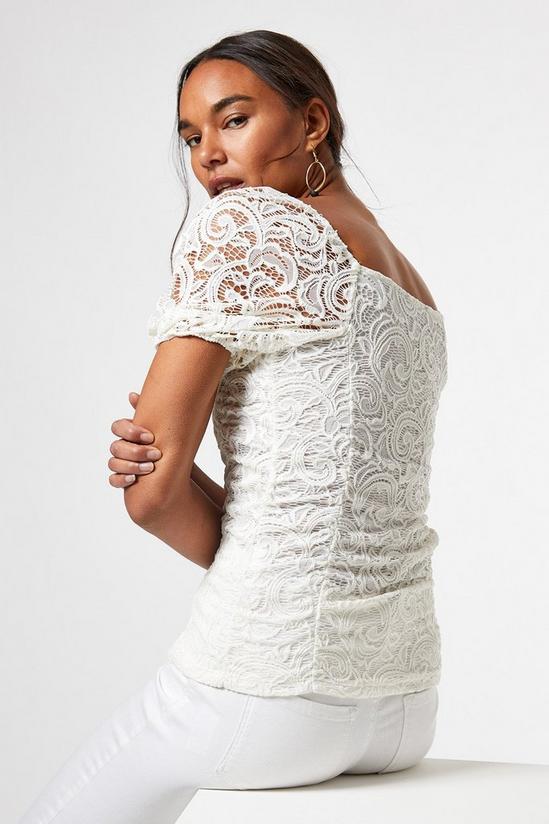 Dorothy Perkins White Lace Ruched Top 4