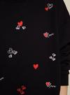 Dorothy Perkins Black Love Heart Embroidered Sweatshirt thumbnail 5