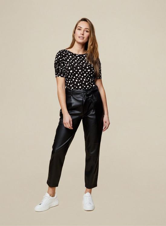Dorothy Perkins Spot Ruched Sleeve Top 3