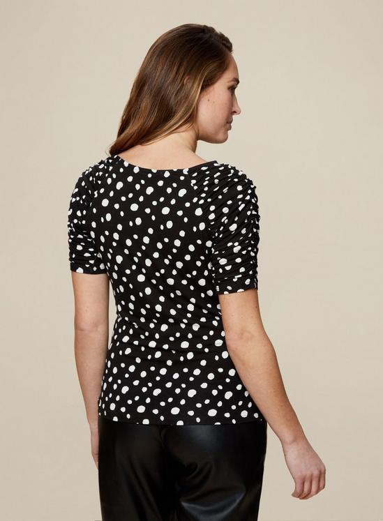 Dorothy Perkins Spot Ruched Sleeve Top 4