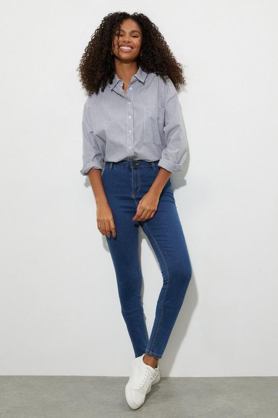 Dorothy Perkins Midwash Long Lyla High Waisted Skinny Jeans 1
