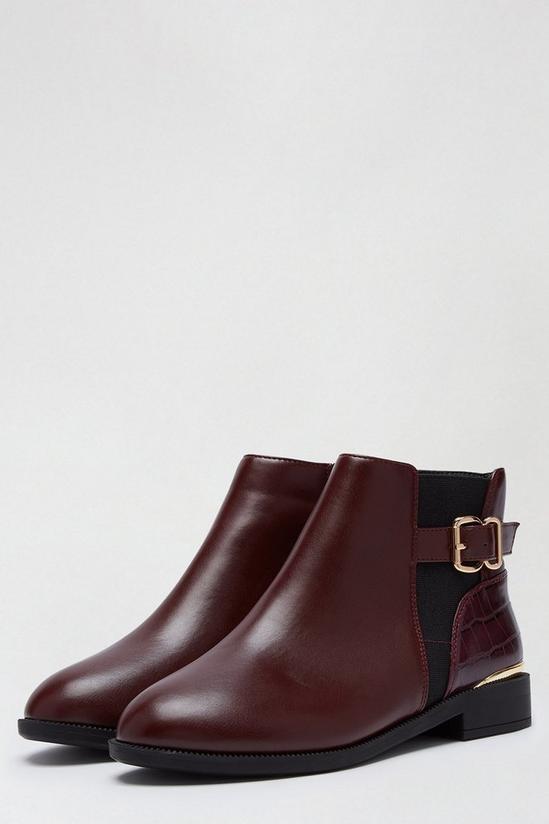 Dorothy Perkins Wide Fit Oxblood Mila Ankle Boots 1