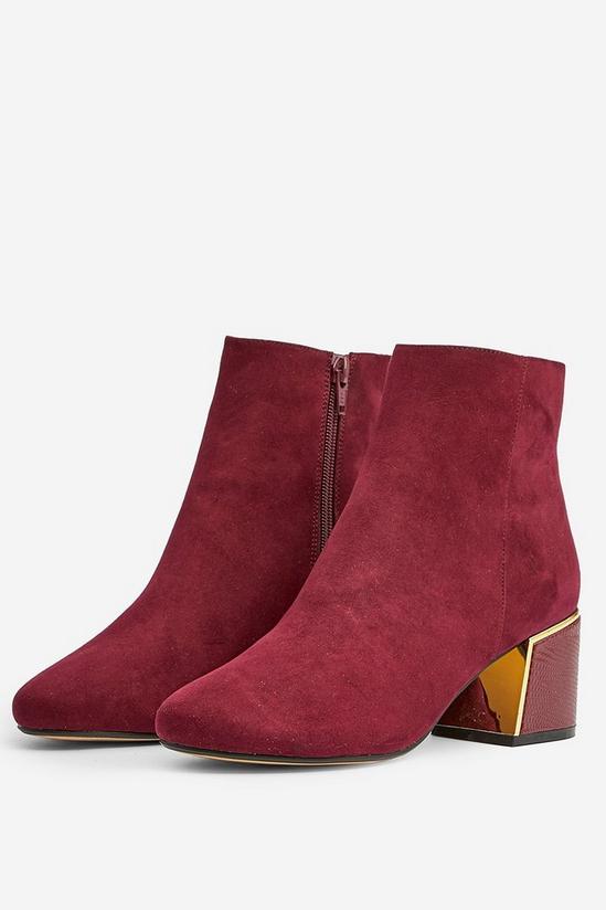 Dorothy Perkins Wide Fit Burgundy Amber Ankle Boots 1